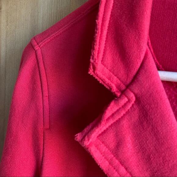 neon buddha Button Up Distressed Edge Red Blazer Jacket Funky Buttons Sz Small - Picture 9 of 11